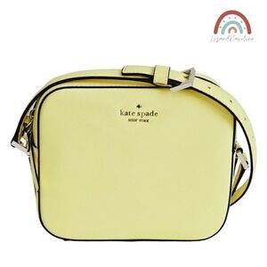 Kate Spade Newbury Lane Cammie Camera Saffiano Leather Citrus Neon Crossbody Bag
